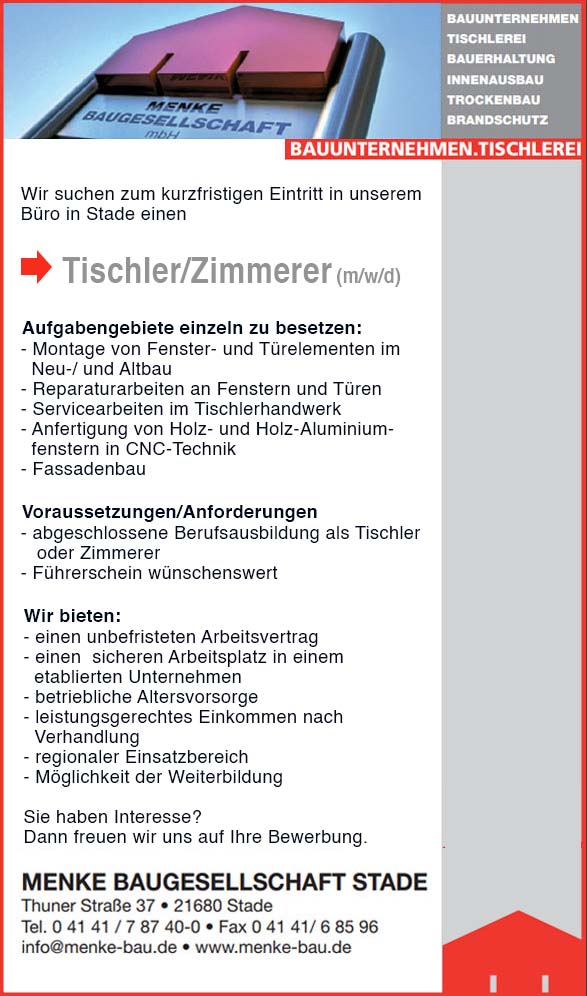 Jobangebote | Bauingenieur oder Bautechniker in Stade